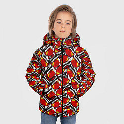 Куртка зимняя для мальчика Geometry Dash: Demons Pattern, цвет: 3D-светло-серый — фото 2