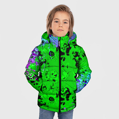 Зимняя куртка для мальчика Монстрыmonsters / 3D-Черный – фото 3