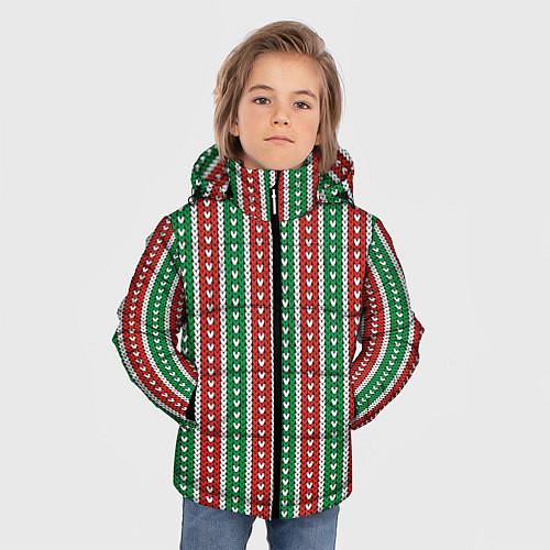 Зимняя куртка для мальчика Knitted Pattern / 3D-Черный – фото 3