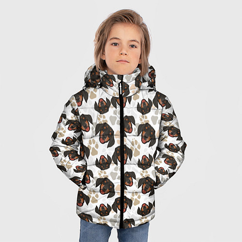 Зимняя куртка для мальчика Такса Dachshund Dog / 3D-Черный – фото 3