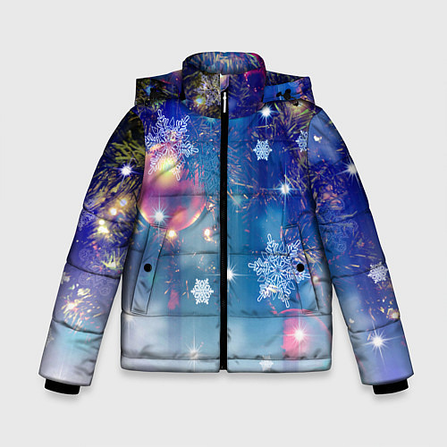 Зимняя куртка для мальчика Игрушки на Елке / 3D-Светло-серый – фото 1