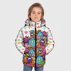 Куртка зимняя для мальчика Звездные монстры, цвет: 3D-светло-серый — фото 2