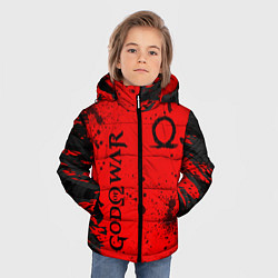 Куртка зимняя для мальчика God of War Брызги крови, цвет: 3D-черный — фото 2