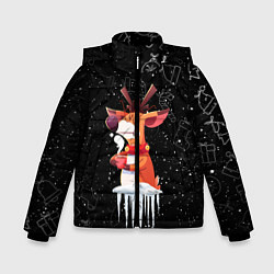 Куртка зимняя для мальчика Новогодний Олень 2022, цвет: 3D-красный