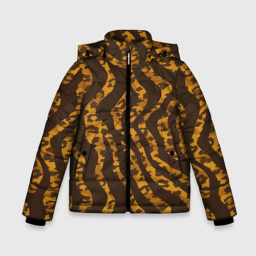 Зимняя куртка для мальчика Шкура тигра леопарда гибрид / 3D-Светло-серый – фото 1