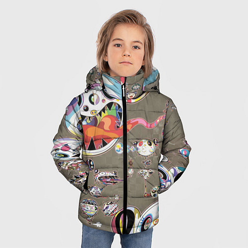 Зимняя куртка для мальчика Арт Монстров / 3D-Черный – фото 3