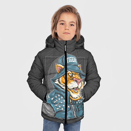 Зимняя куртка для мальчика Крутой тигр cool tiger / 3D-Светло-серый – фото 3