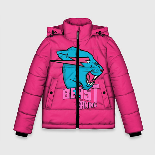 Зимняя куртка для мальчика Mr Beast Gaming Full Print Pink edition / 3D-Светло-серый – фото 1