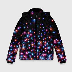 Куртка зимняя для мальчика ПРАЗДНИЧНЫЕ НОВОГОДНИЕ ОГОНЬКИ 2022, цвет: 3D-светло-серый