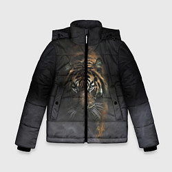 Куртка зимняя для мальчика Тигр в тумане, цвет: 3D-красный