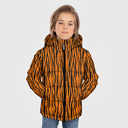 Куртка зимняя для мальчика Тигровые Полосы, цвет: 3D-светло-серый — фото 2