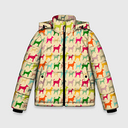 Куртка зимняя для мальчика Собаки Разноцветные, цвет: 3D-светло-серый