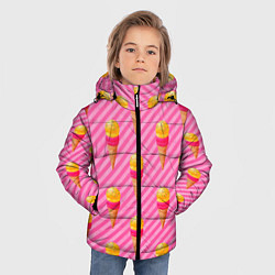 Куртка зимняя для мальчика Сладкое мороженое паттерн, цвет: 3D-красный — фото 2