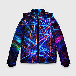 Куртка зимняя для мальчика NEON LINES Glowing Lines Effect, цвет: 3D-красный