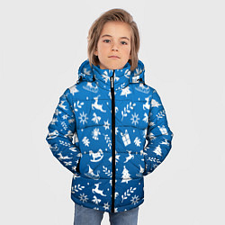 Куртка зимняя для мальчика СИНИЙ НОВОГОДНИЙ УЗОР 2022, цвет: 3D-светло-серый — фото 2