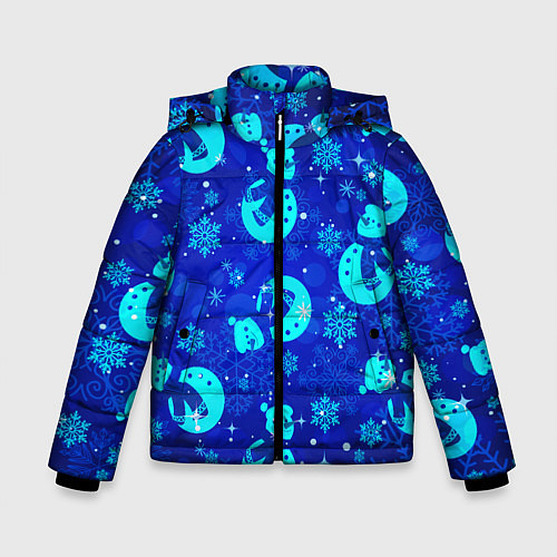 Зимняя куртка для мальчика Заморозки Снеговики во льдах / 3D-Светло-серый – фото 1