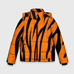 Куртка зимняя для мальчика Текстура тиграtiger, цвет: 3D-черный