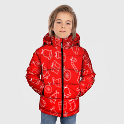 Куртка зимняя для мальчика Happy New Year - Новогодний узор, цвет: 3D-светло-серый — фото 2