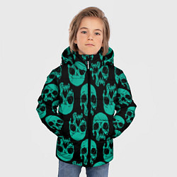Куртка зимняя для мальчика Узор из зелёных черепков, цвет: 3D-красный — фото 2