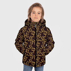 Куртка зимняя для мальчика Ом Аум - Сакральный Символ, цвет: 3D-светло-серый — фото 2