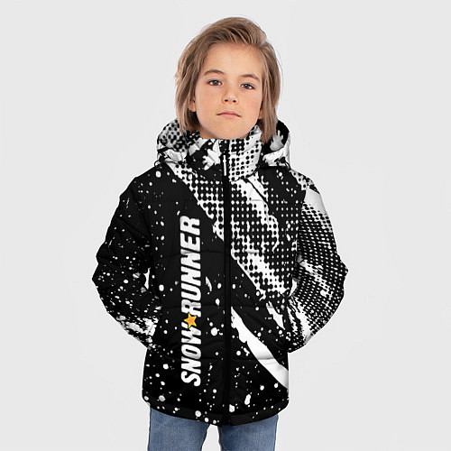 Зимняя куртка для мальчика SnowRunner Logo / 3D-Красный – фото 3