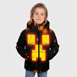 Куртка зимняя для мальчика НОВОГОДНИЙ ОГНЕННЫЙ КРИПЕР CREEPER FIRE, цвет: 3D-светло-серый — фото 2