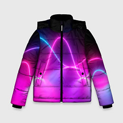 Куртка зимняя для мальчика Лучи света pink theme, цвет: 3D-черный