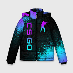 Куртка зимняя для мальчика CS GO NEON SYMBOL STYLE SKIN КС ГО НЕОН, цвет: 3D-светло-серый