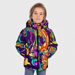 Куртка зимняя для мальчика Все смешалост-тигры,змеи, цвет: 3D-светло-серый — фото 2