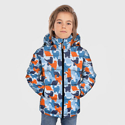 Куртка зимняя для мальчика Разные Кошечки, цвет: 3D-светло-серый — фото 2