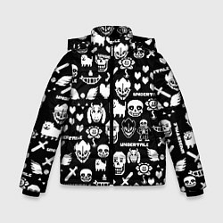 Куртка зимняя для мальчика UNDERTALE PATTERN БЕЛЫЙ, цвет: 3D-красный