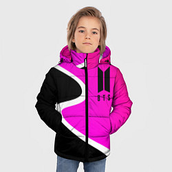 Куртка зимняя для мальчика K-pop БТС Логотип, цвет: 3D-светло-серый — фото 2