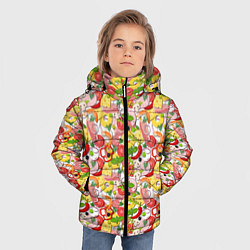 Куртка зимняя для мальчика Ингредиенты Пиццы, цвет: 3D-красный — фото 2