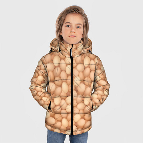 Зимняя куртка для мальчика Куриные Яйца / 3D-Черный – фото 3