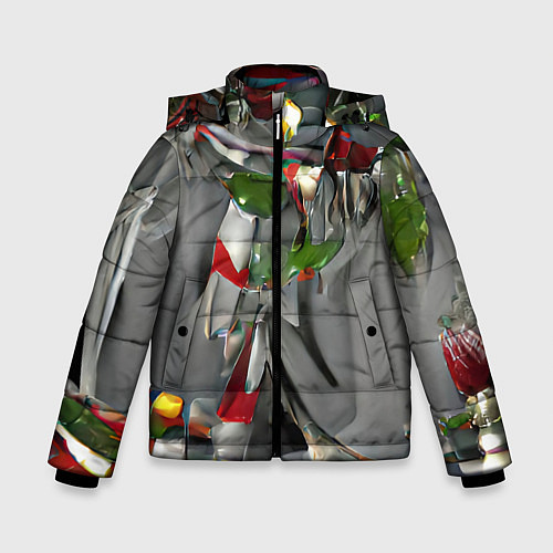 Зимняя куртка для мальчика Старый год / 3D-Светло-серый – фото 1