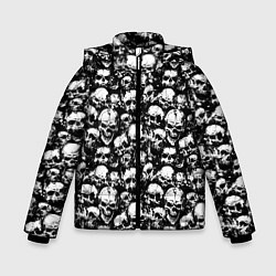 Куртка зимняя для мальчика Screaming skulls, цвет: 3D-черный