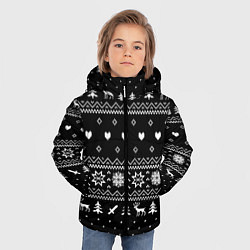 Куртка зимняя для мальчика НОВОГОДНИЙ СВИТЕР UNDERTALE SANS ЧЁРНЫЙ, цвет: 3D-светло-серый — фото 2