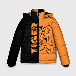 Куртка зимняя для мальчика Тигр - Tiger, цвет: 3D-светло-серый