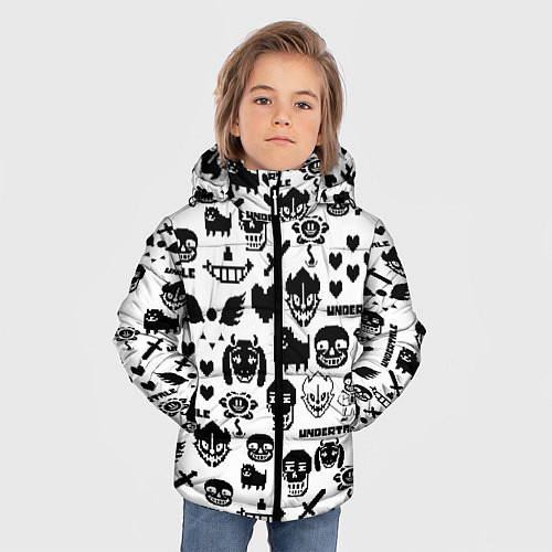 Зимняя куртка для мальчика UNDERTALE WHITE PATTERN / 3D-Красный – фото 3