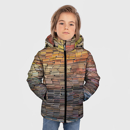 Зимняя куртка для мальчика Книжные кирпичики знаний / 3D-Черный – фото 3