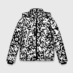 Куртка зимняя для мальчика Стиль QR код, цвет: 3D-черный