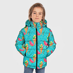 Куртка зимняя для мальчика Летнее настроение: Сок и арбуз, цвет: 3D-красный — фото 2