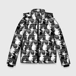 Куртка зимняя для мальчика АТАКА ТИТАНОВ ЧБ, цвет: 3D-черный