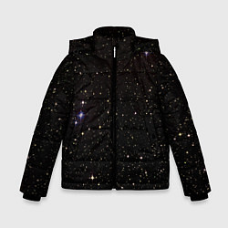 Куртка зимняя для мальчика Ночное звездное небо, цвет: 3D-черный