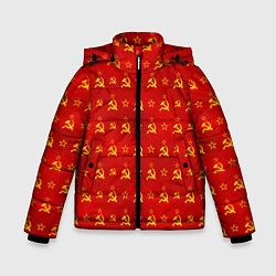 Куртка зимняя для мальчика Серп и Молот - СССР, цвет: 3D-черный