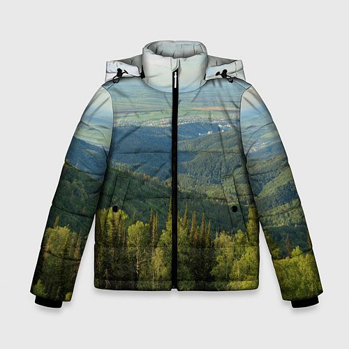 Зимняя куртка для мальчика Природный пейзаж / 3D-Светло-серый – фото 1