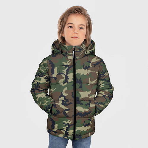 Зимняя куртка для мальчика Камуфляж: классика / 3D-Черный – фото 3