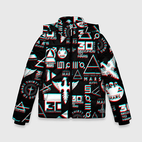 Зимняя куртка для мальчика 30 Seconds to Mars - Glitch / 3D-Светло-серый – фото 1