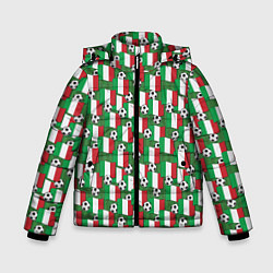 Куртка зимняя для мальчика Италия футбол, цвет: 3D-красный