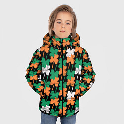 Куртка зимняя для мальчика Клевер в цветах Ирландского флага паттерн, цвет: 3D-светло-серый — фото 2